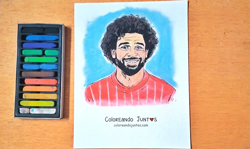 Desenho de Mohamed Salah colorido por Colorindo Juntos