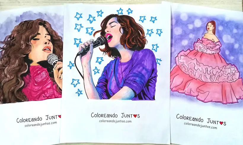 Desenhos de músicos e cantores famosos coloridos por Colorindo Juntos