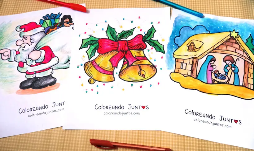 Desenhos de Natal coloridos por Colorindo Juntos