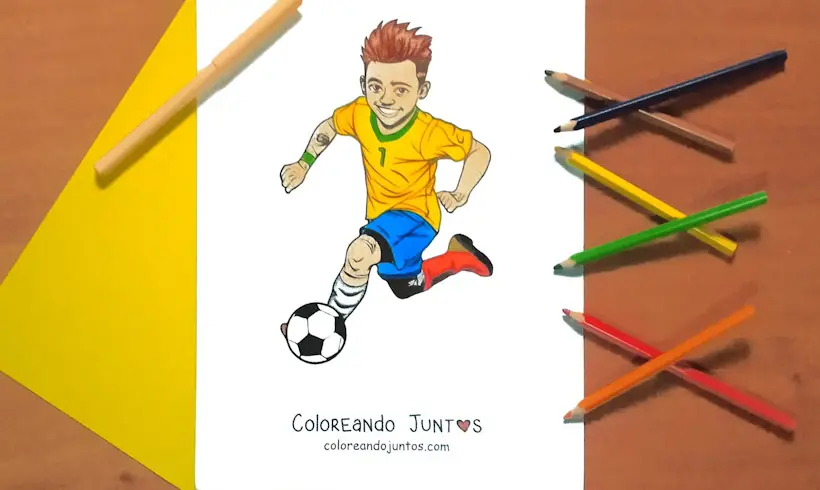 Desenho do Neymar colorido por Colorindo Juntos