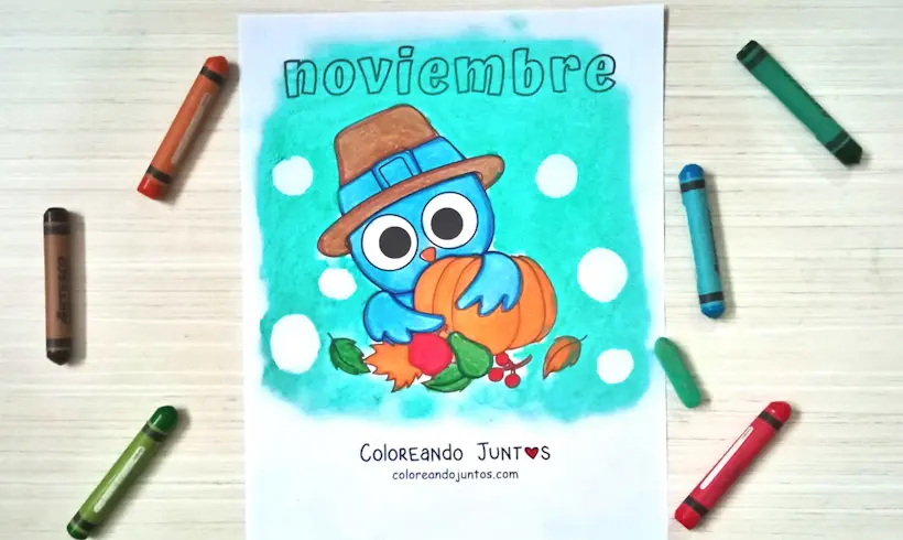 Desenho do mês de novembro colorido por Colorindo Juntos