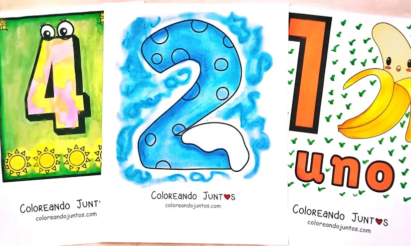 Desenhos de números coloridos pelo Colorindo Juntos
