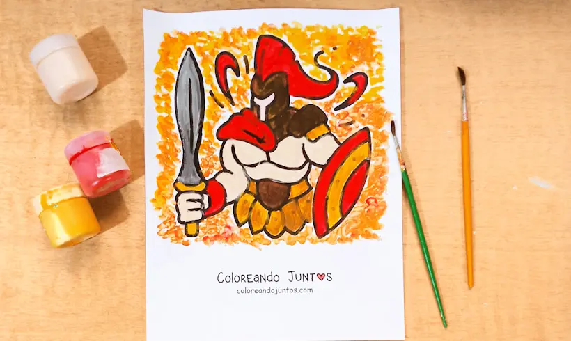 Desenho do deus Ares colorido por Colorindo Juntos
