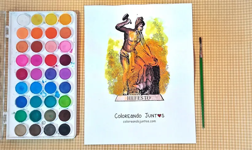 Desenho do deus Hefesto colorido por Colorindo Juntos
