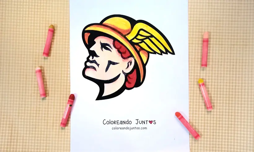 Desenho do deus Hermes colorido por Colorindo Juntos