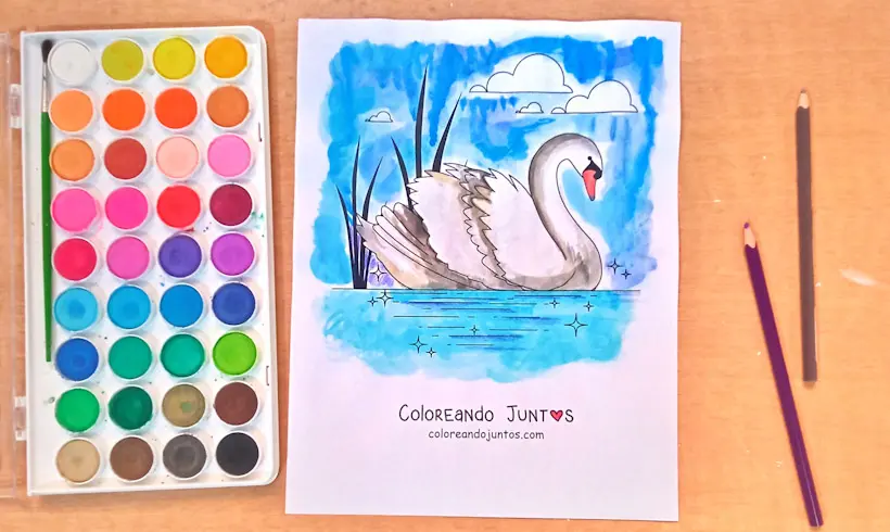 Desenho do Patinho Feio colorido por Colorindo Juntos