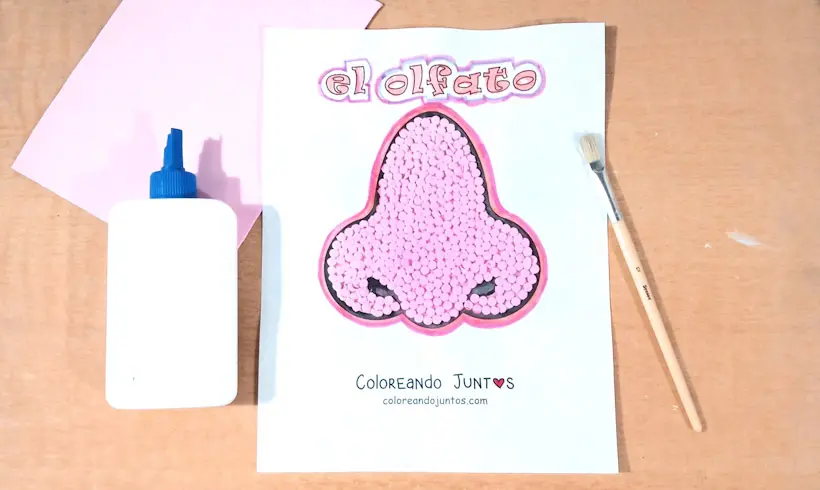 Desenho do sentido do olfato colorido por Colorindo Juntos