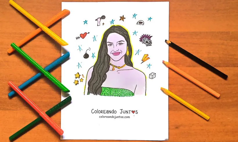 Desenho da Olivia Rodrigo colorido por Colorindo Juntos