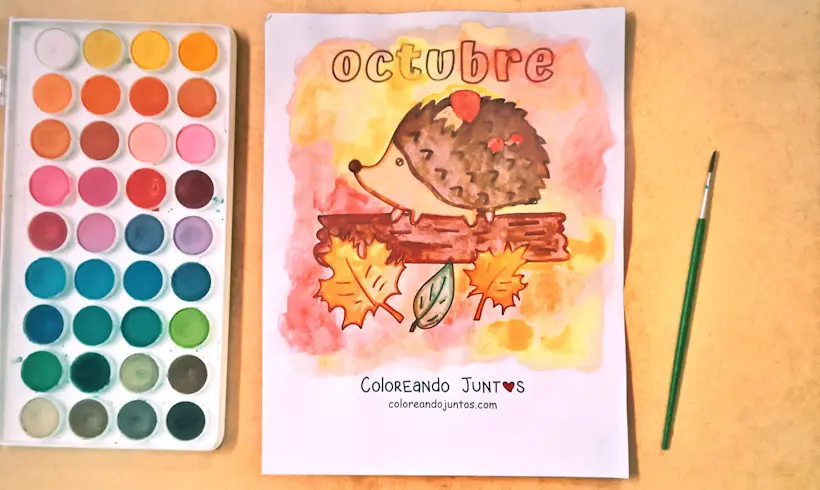 Desenho do mês de outubro colorido pelo Colorindo Juntos