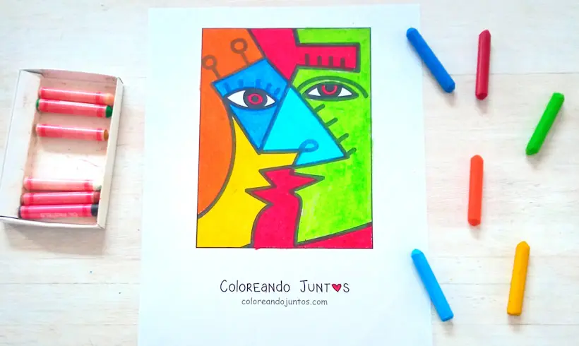 Desenho de Pablo Picasso colorido pela Colorindo Juntos