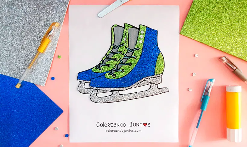 Desenho de patinação colorido pela Colorindo Juntos