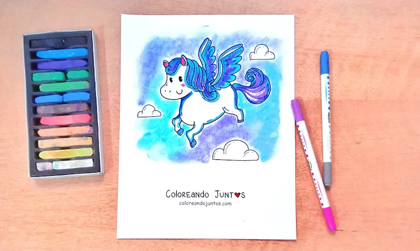 Desenho de Pegaso colorido pelo Colorindo Juntos