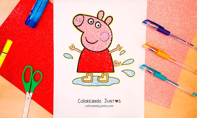 Desenho de Peppa Pig colorida por Colorindo Juntos