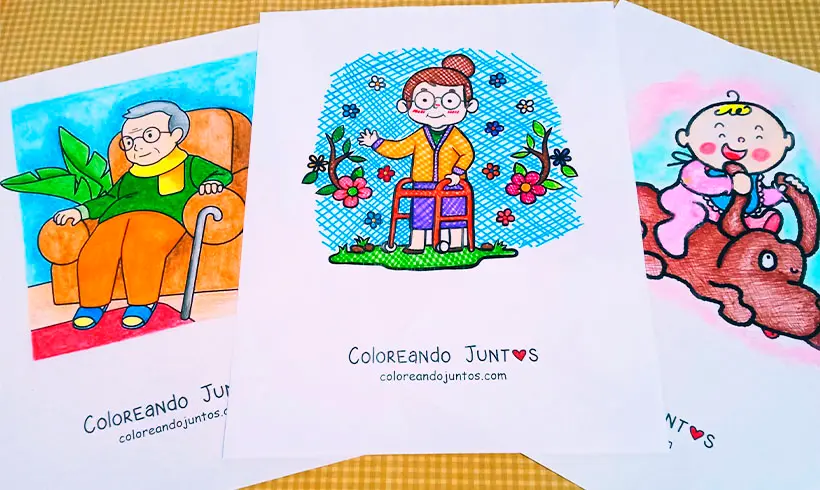 Desenhos de pessoas coloridas pela Colorindo Juntos