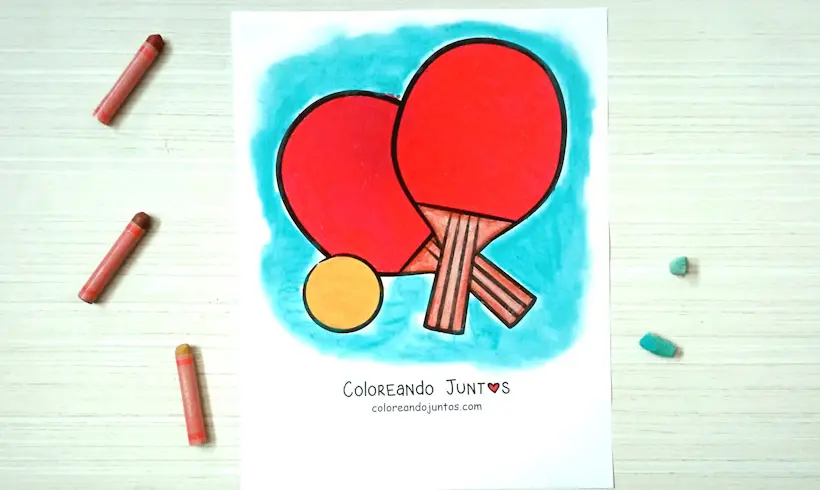 Desenho de pingue-pongue colorido pela Colorindo Juntos