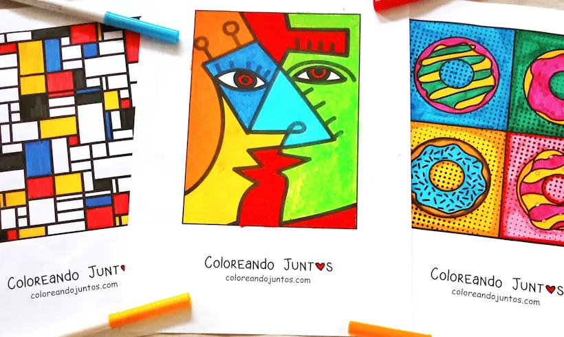 Desenhos de pintores famosos coloridos por Colorindo Juntos