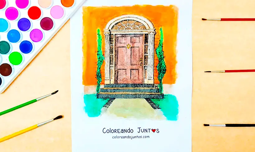 Desenho de porta colorido por Colorindo Juntos