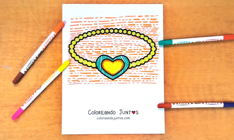 Desenho de uma pulseira colorida pela Colorindo Juntos