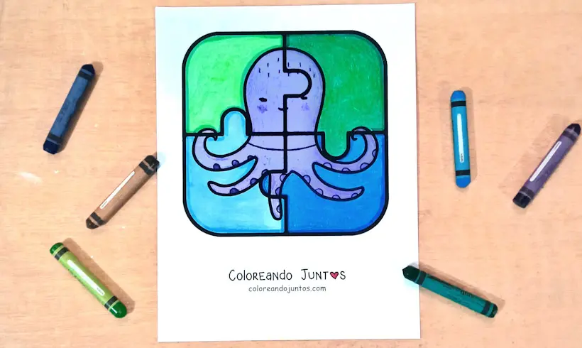 Desenho de um quebra-cabeça colorido por Colorindo Juntos