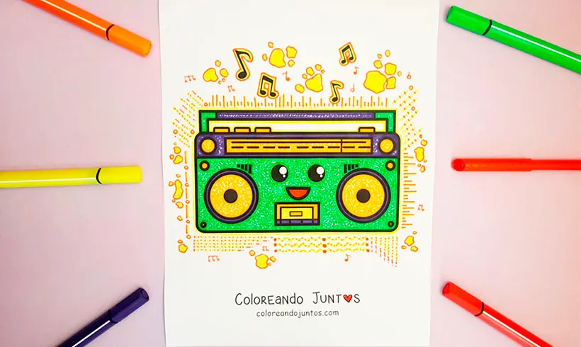 Desenho de rádio colorido por Colorindo Juntos