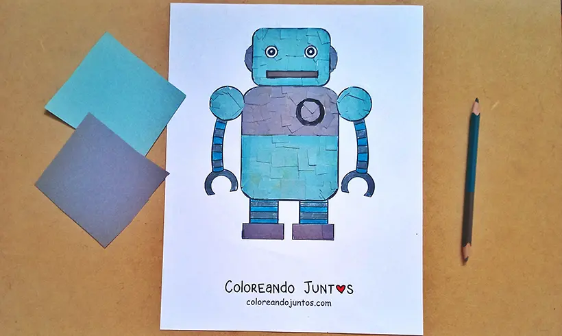 Desenho de robô colorido pela Colorindo Juntos