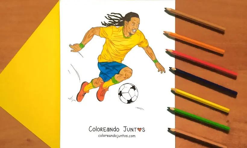 Desenho do Ronaldinho colorido por Colorindo Juntos