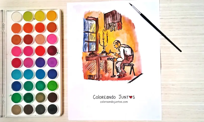 Desenho de sapateiro colorido por Colorindo Juntos
