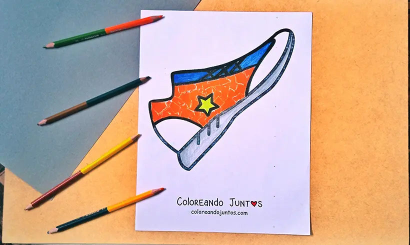 Desenho de sapato colorido pela Colorindo Juntos