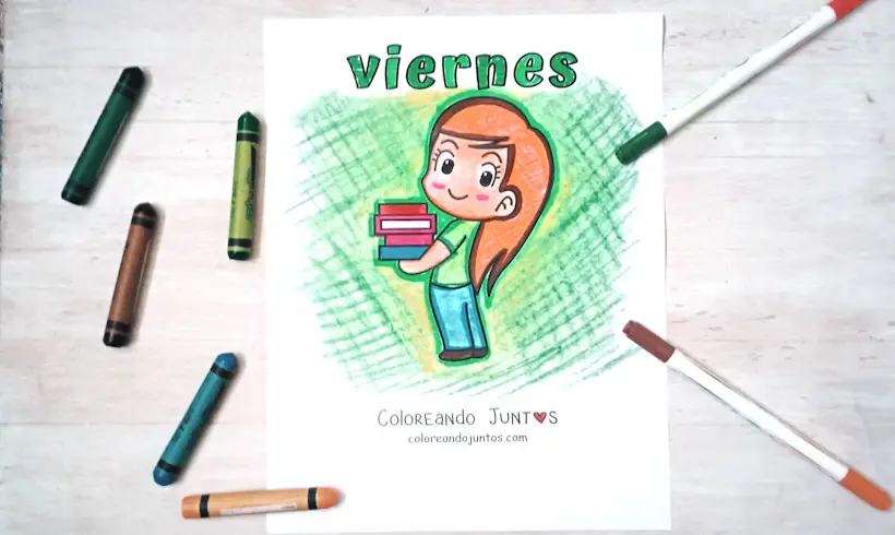 Desenho de sexta-feira colorido pelo Colorindo Juntos