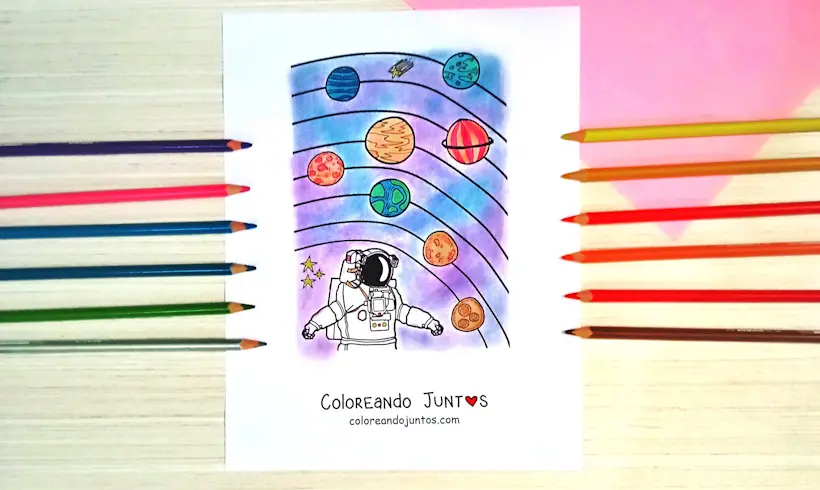 Desenho de Sistema Solar colorido por Colorindo Juntos