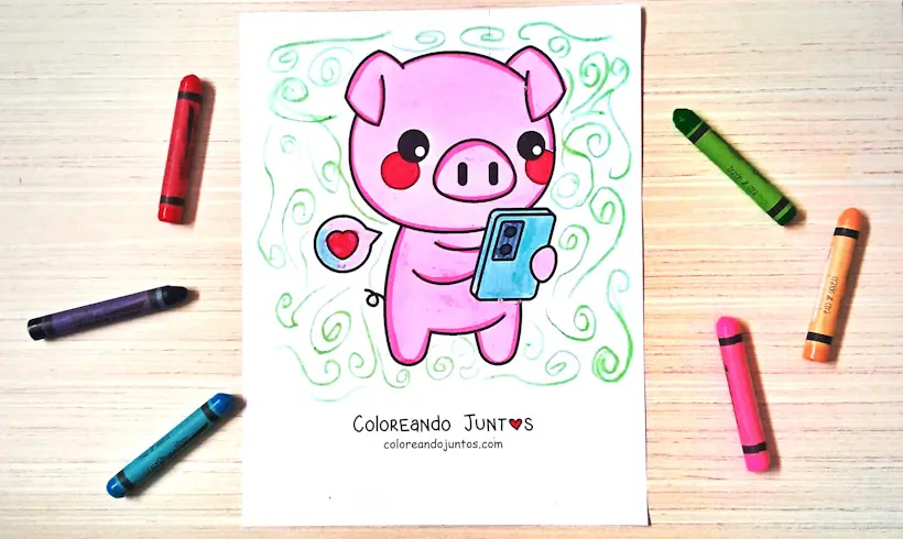 Desenho de tecnologia kawaii colorido pelo Colorindo Juntos