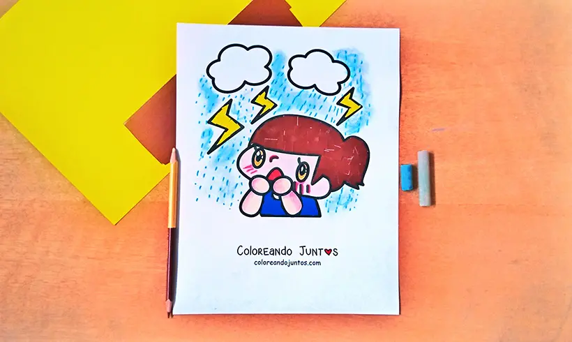 Desenho de tempestade colorida pelo Colorindo Juntos