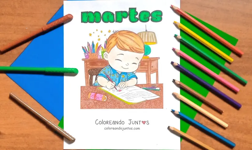 Desenho da terça-feira colorido pelo Colorindo Juntos