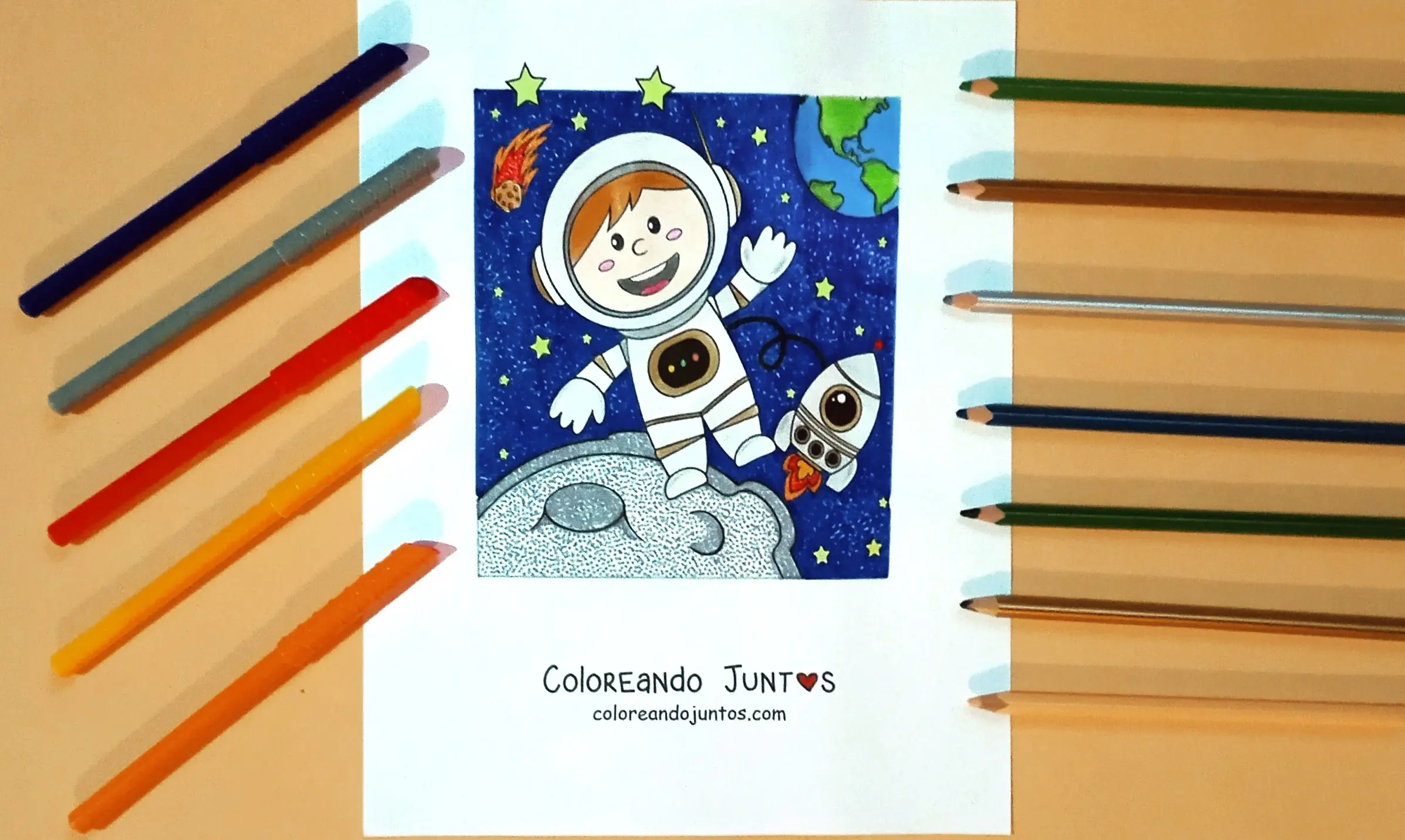 Desenho de Universo kawaii colorido por Colorindo Juntos