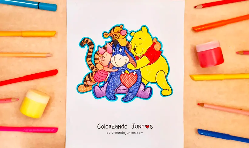 Desenho do Ursinho Pooh colorido pelo Colorindo Juntos
