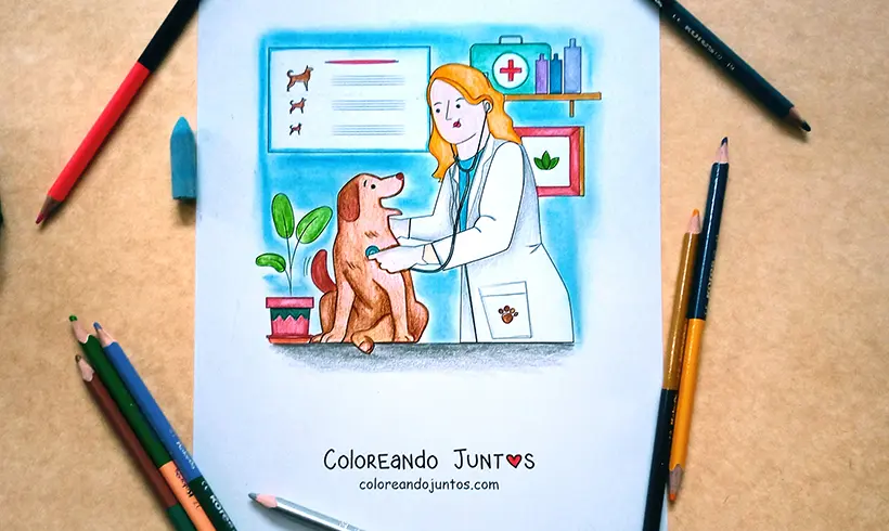 Desenho de veterinário colorido pela Colorindo Juntos