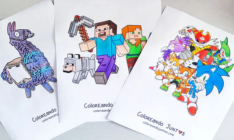 Desenhos de videogames coloridos pela Colorindo Juntos