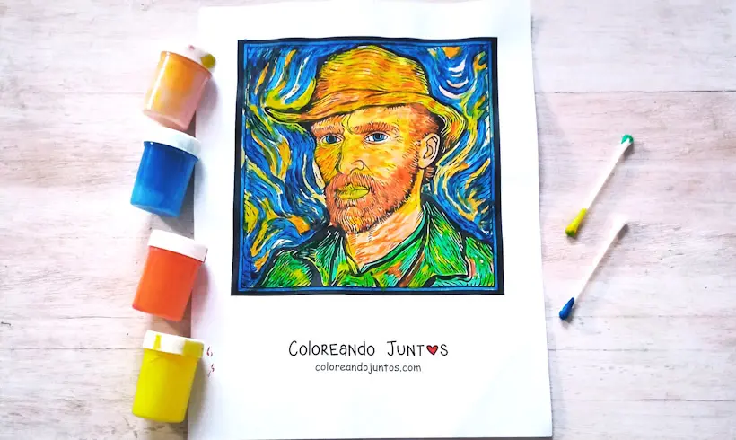 Desenho de Vincent van Gogh colorido pela Colorindo Juntos