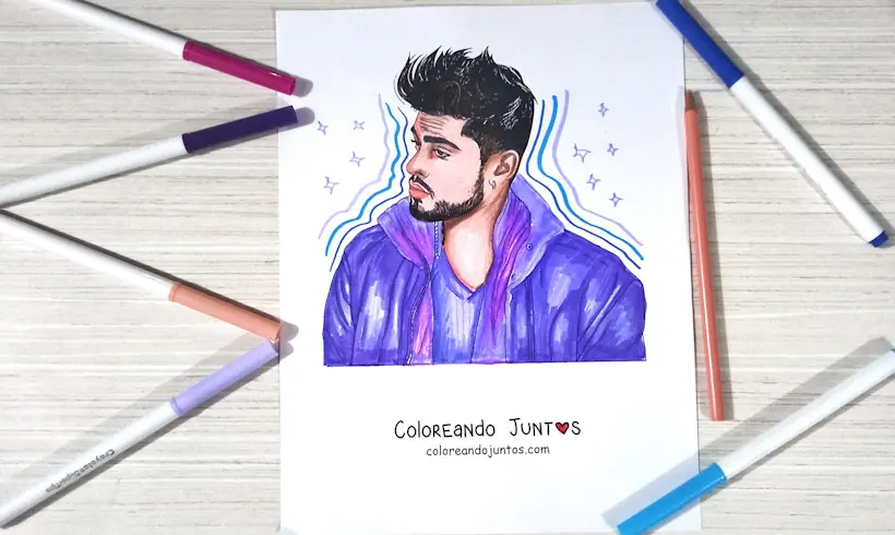Desenho de Zayn Malik colorido por Colorindo Juntos