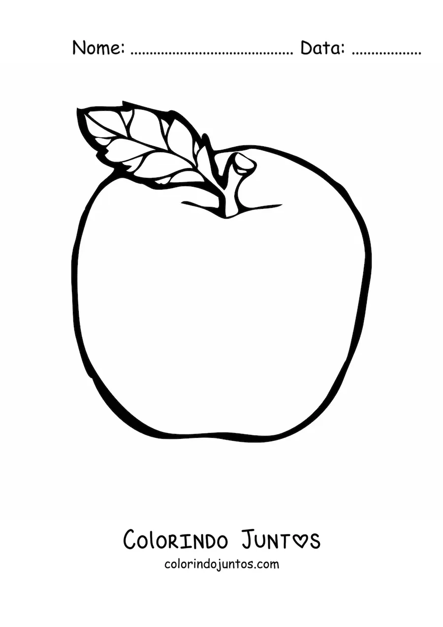 Desenho para colorir de uma maçã
