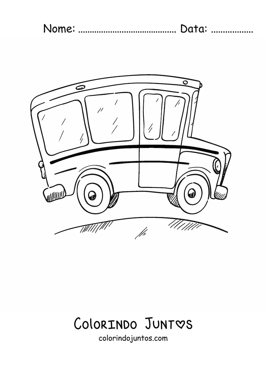 Desenho para colorir de um onibus escolar