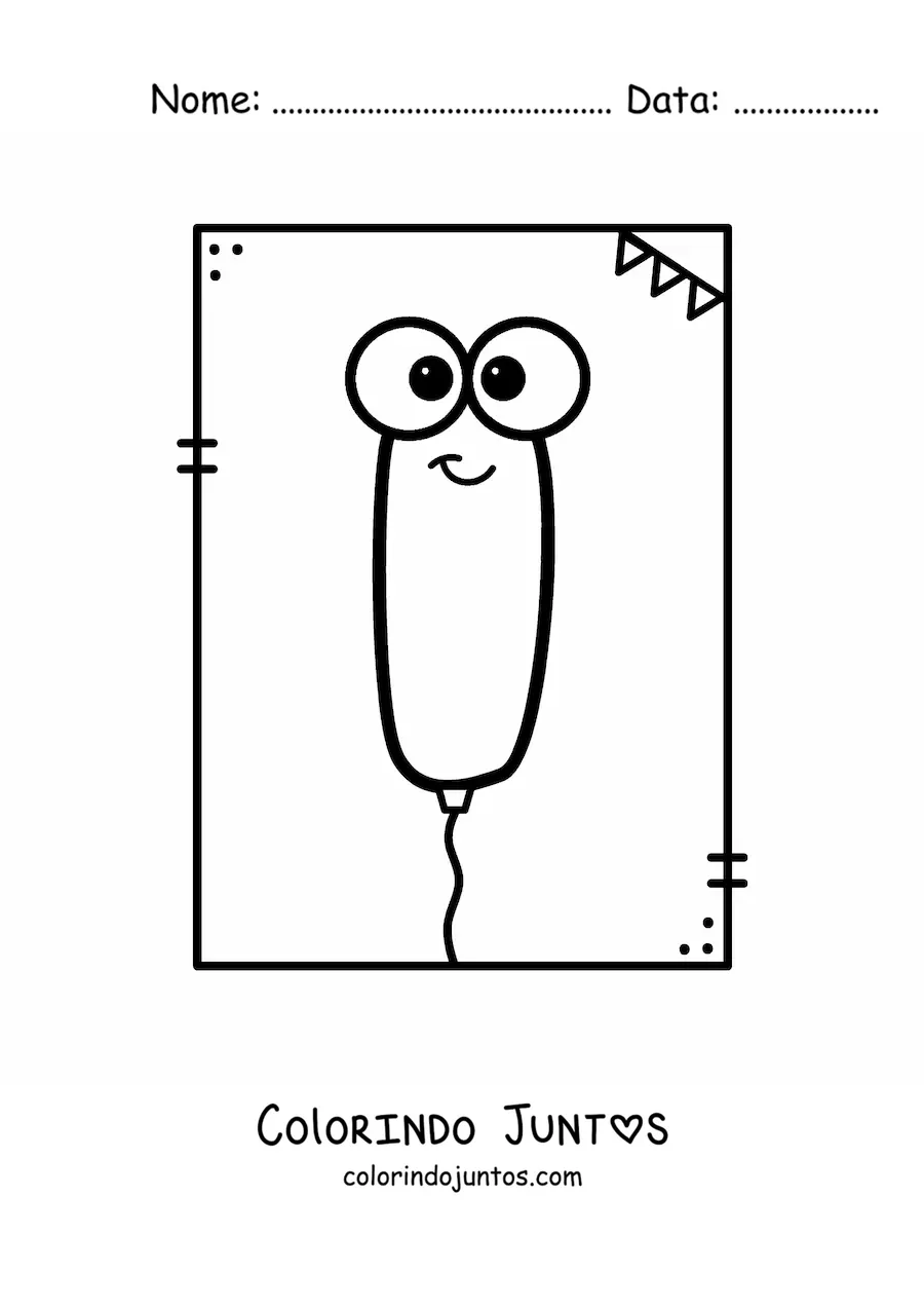 Desenho para colorir da letra I animada em forma de balão