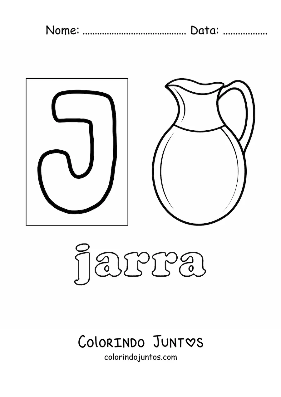 Desenho para colorir de J de jarra