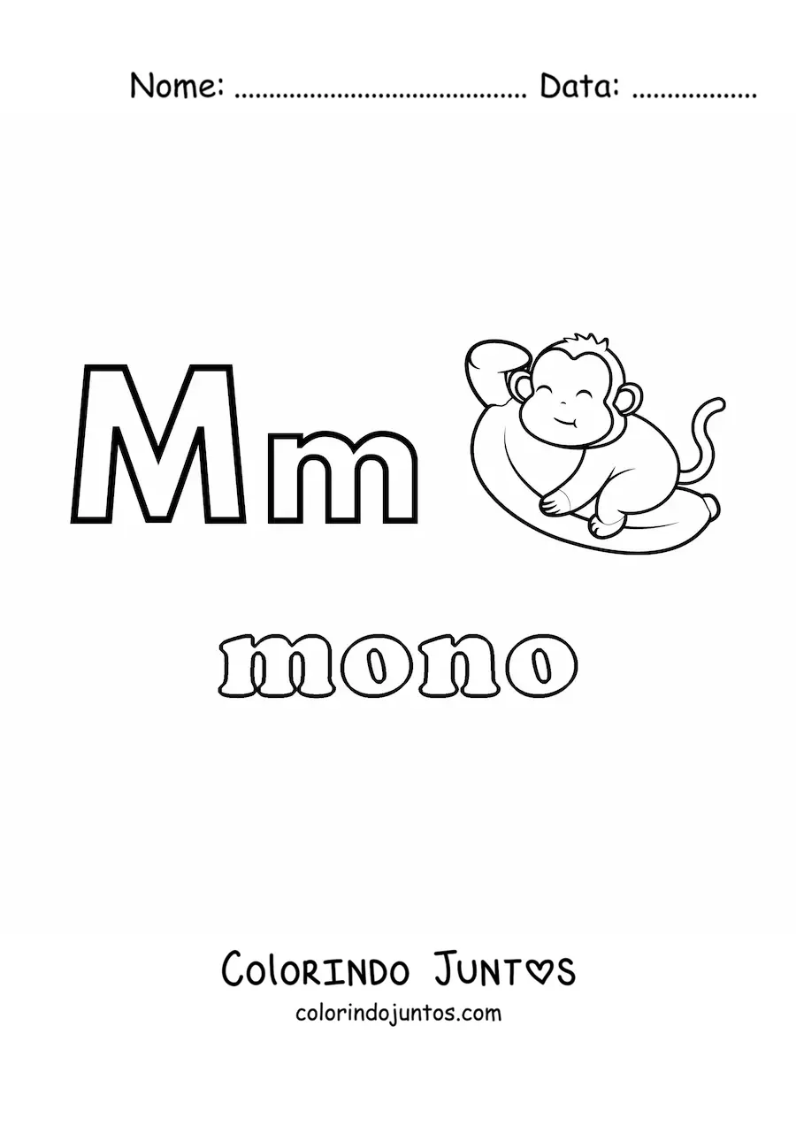 Desenho para colorir de M de macaco
