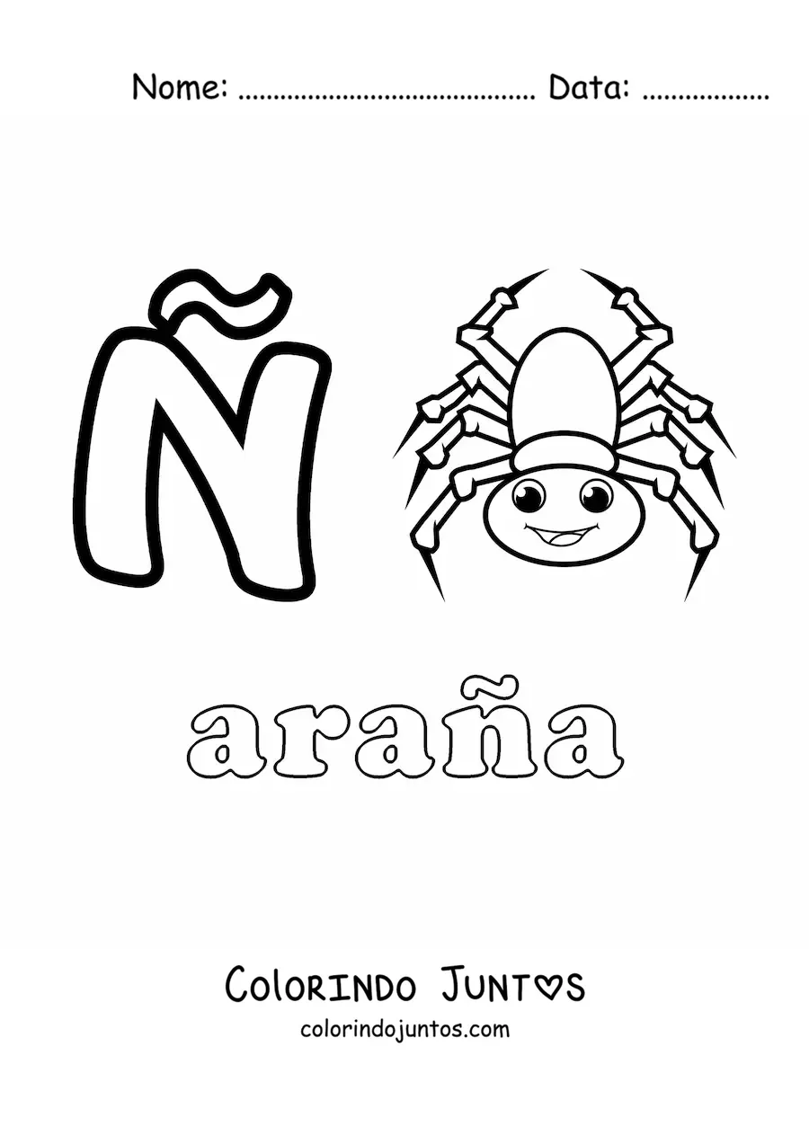 Desenho para colorir de Ñ de araña (aranha)