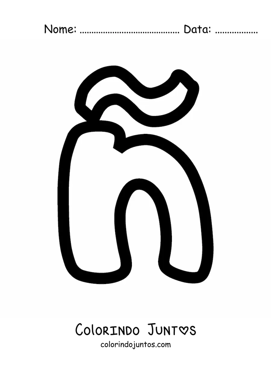 Desenho para colorir de letra ñ minúscula grande