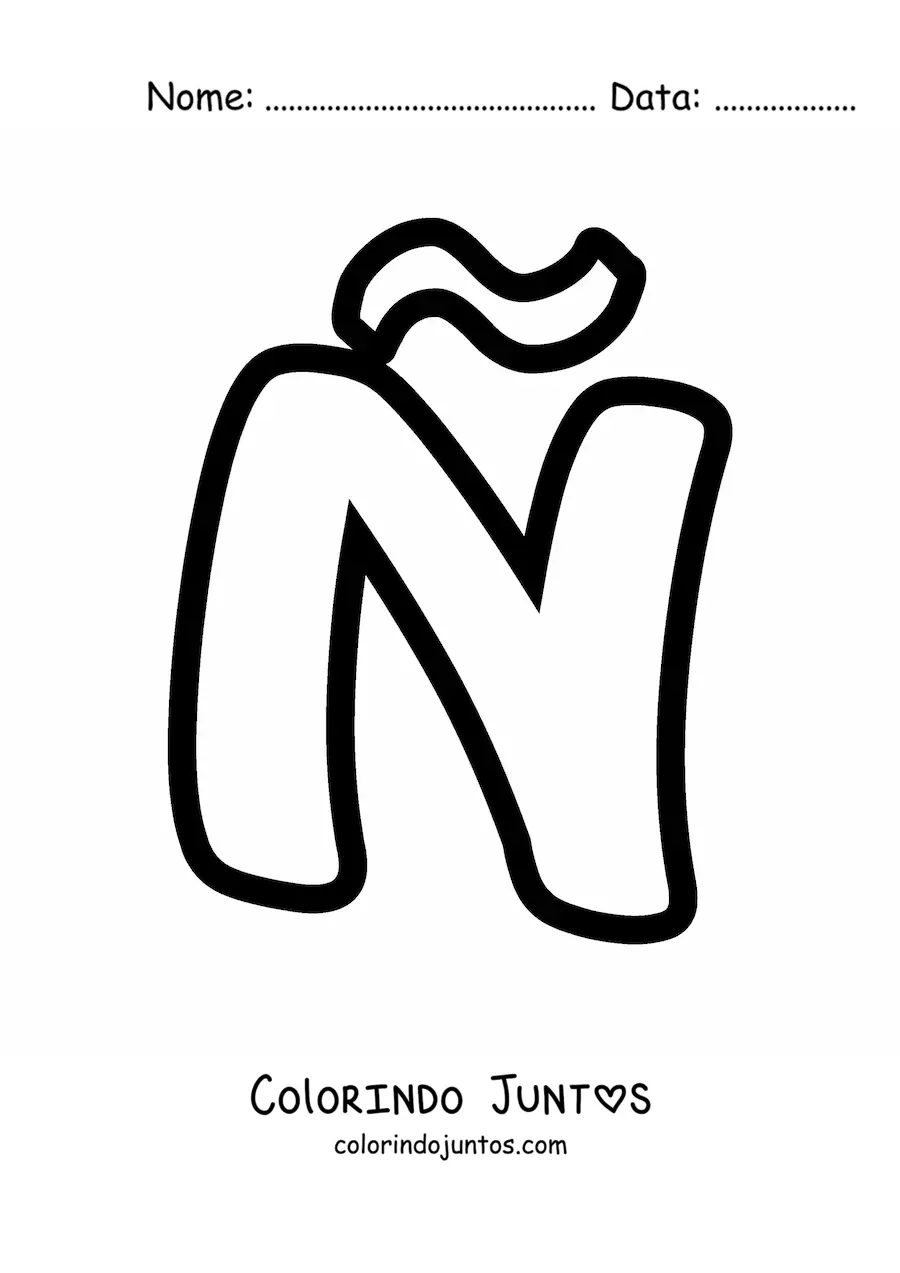 Desenho para colorir da letra Ñ maiúscula grande