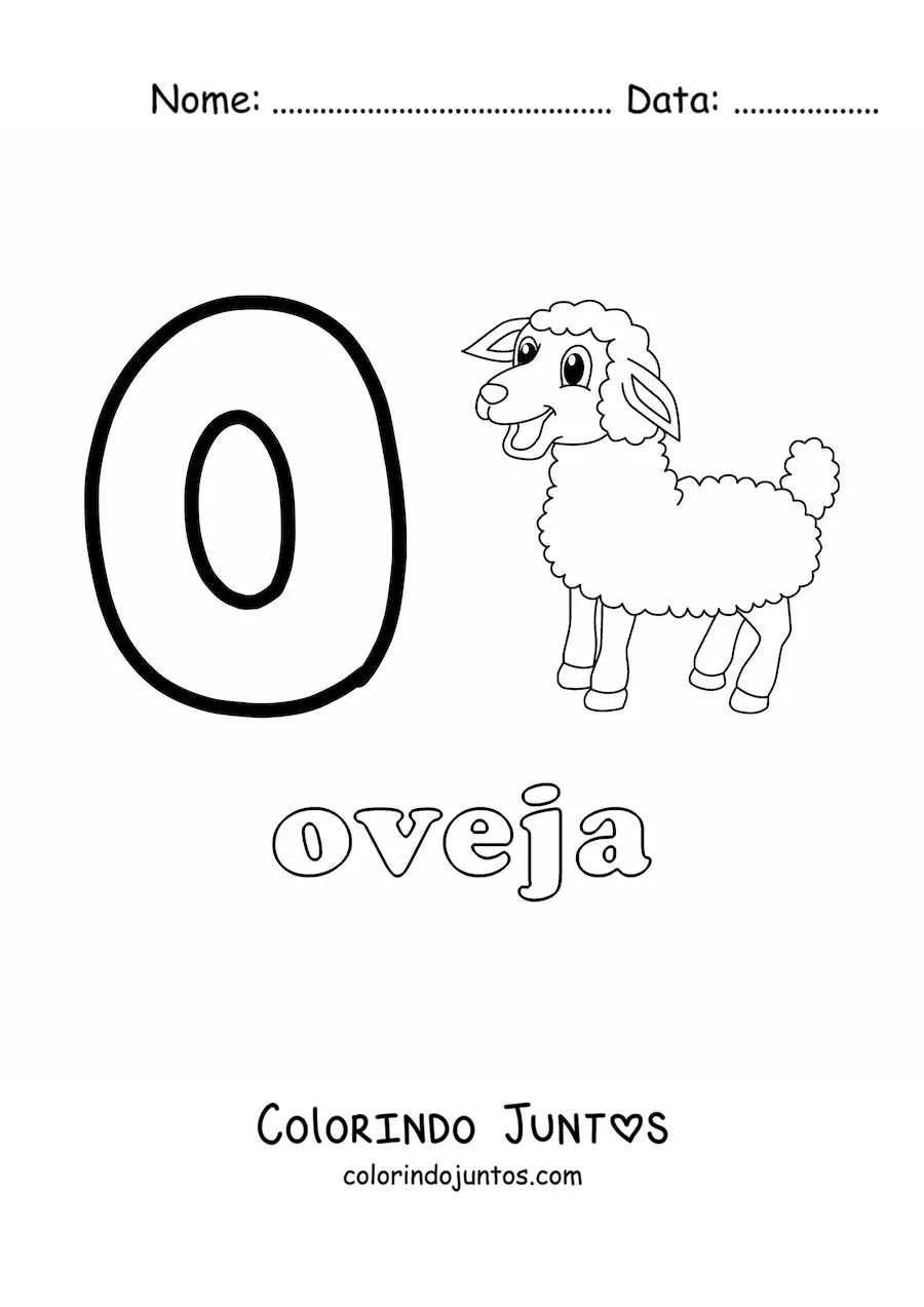 Desenho para colorir de O de ovelha