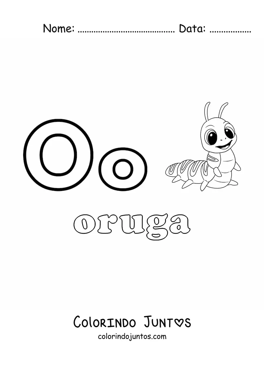 Desenho para colorir de O de lagarta