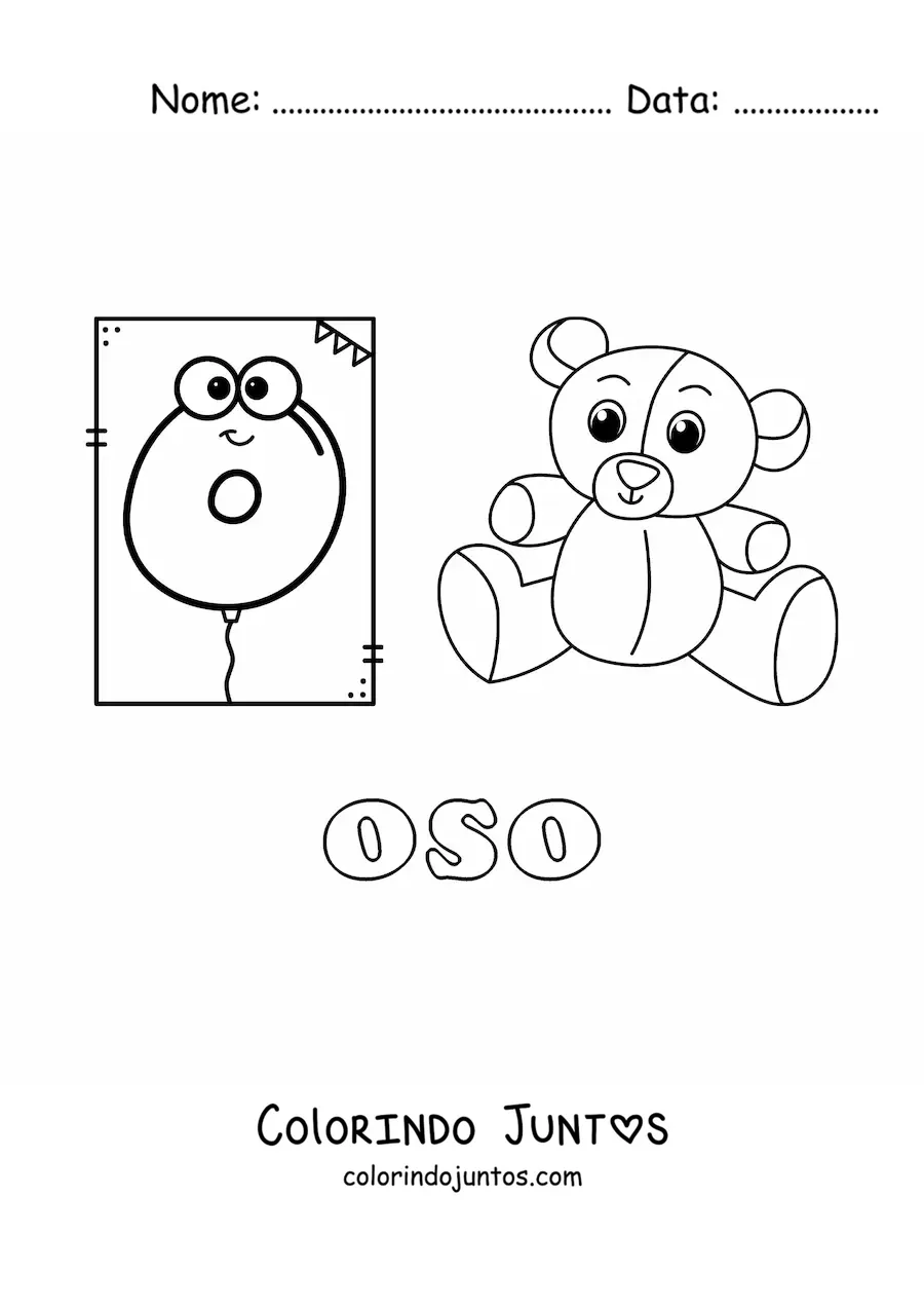 Desenho para colorir de O de urso